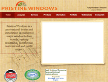 Tablet Screenshot of pristinewindows.com